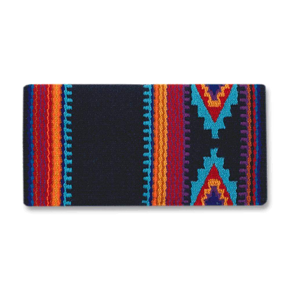 Mayatex 1461-7 Firecracker Saddle Blanket BLACK TURQ ORANGE
