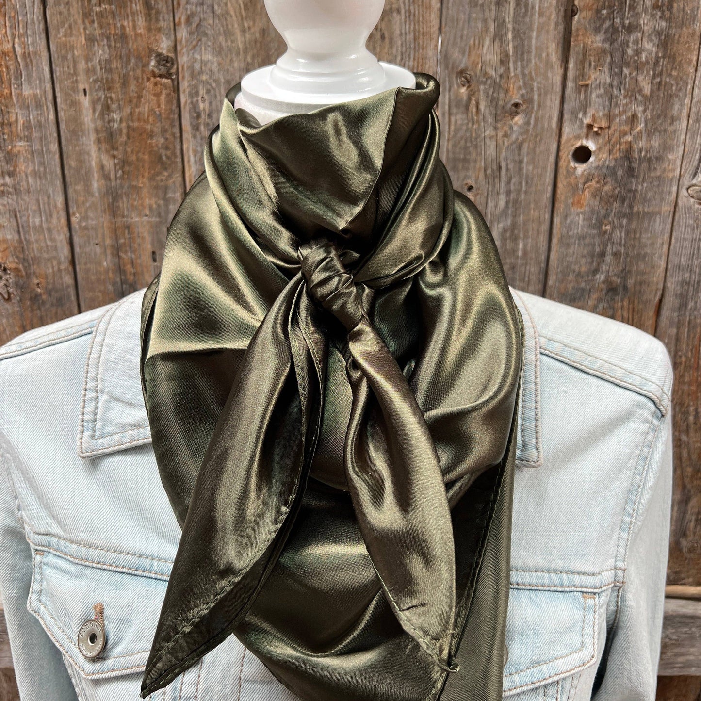 35X35" Solid Olive Green Wild Rag / Scarf WRS28