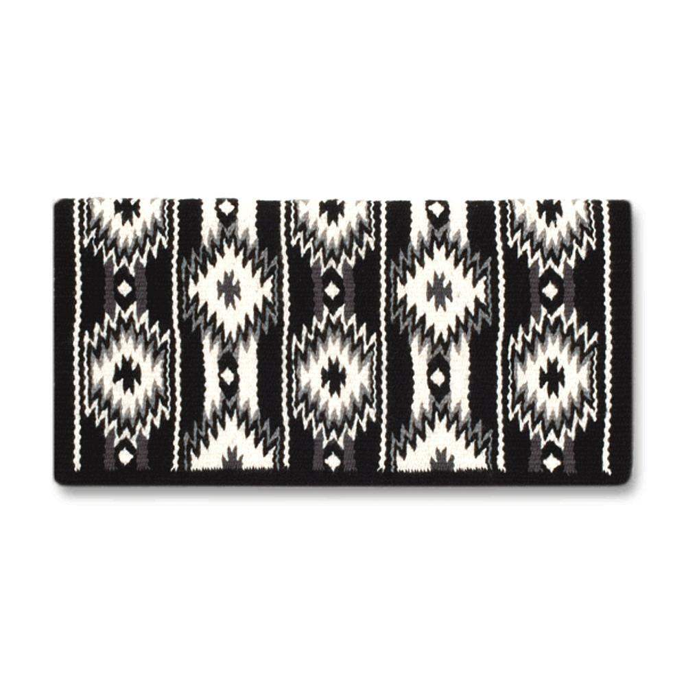2 X 2 1463-11 New Zealand Wool Saddle Blanket BLACK WHITE GREY