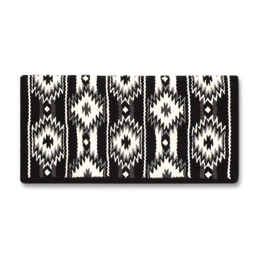 2 X 2 1463-11 New Zealand Wool Saddle Blanket BLACK WHITE GREY