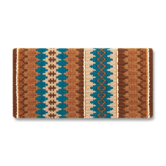Mayatex 1455-18 38x34 New Nova Wool Blanket TEAL TURQ BROWN
