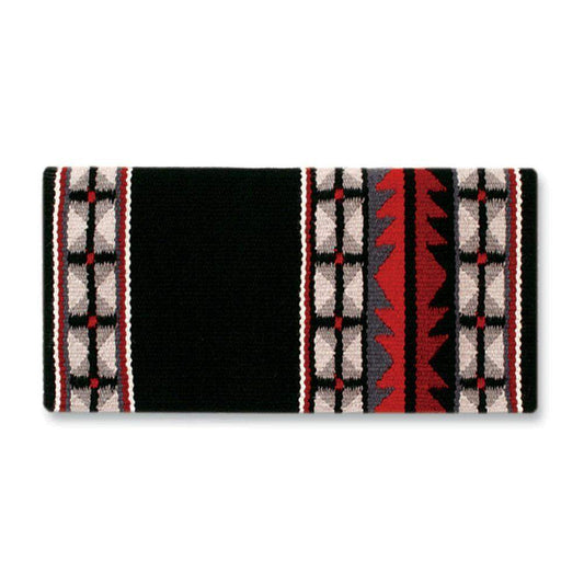 1448-1 Mojave Wool Blanket Black Ash Chocolate Red