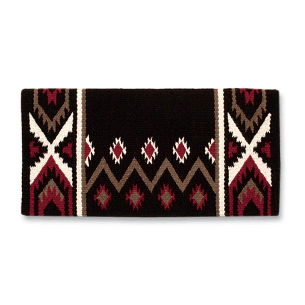 1431-7 Mayatex New Phoenix Wool Saddle Blanket 38in X 34in COFFEE RED CREAM