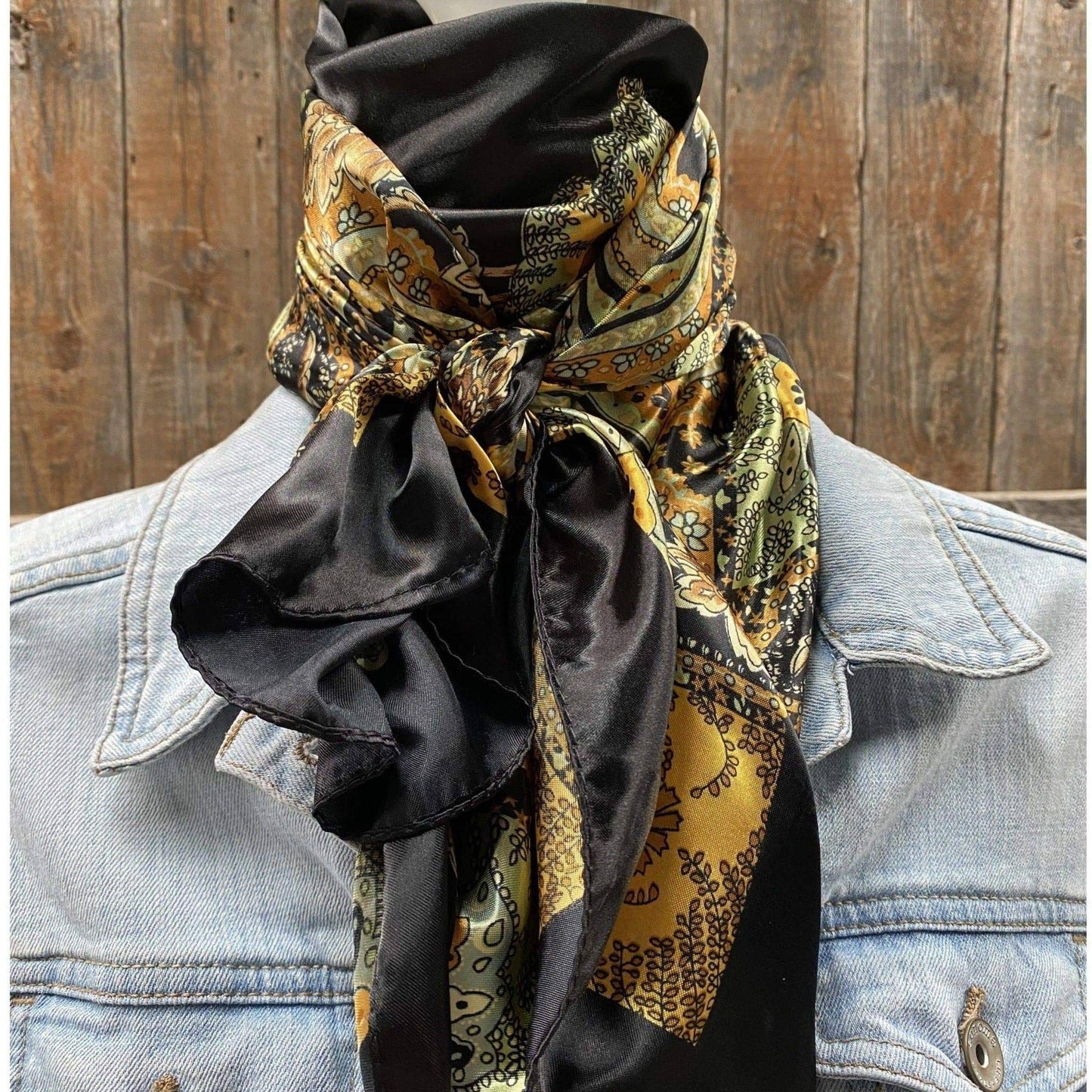 35X35" Golden Rod Paisley Wild Rag/Scarf WR3