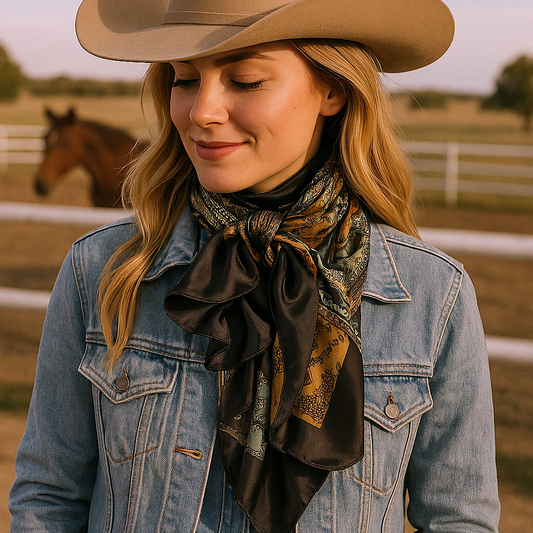 35X35" Golden Rod Paisley Wild Rag/Scarf WR3