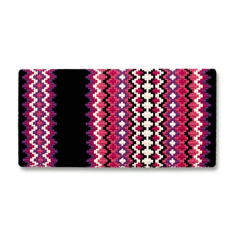 Mayatex 1458-6 40 X 34 In. Gemini Wool Saddle Blanket BLK PPL PNK