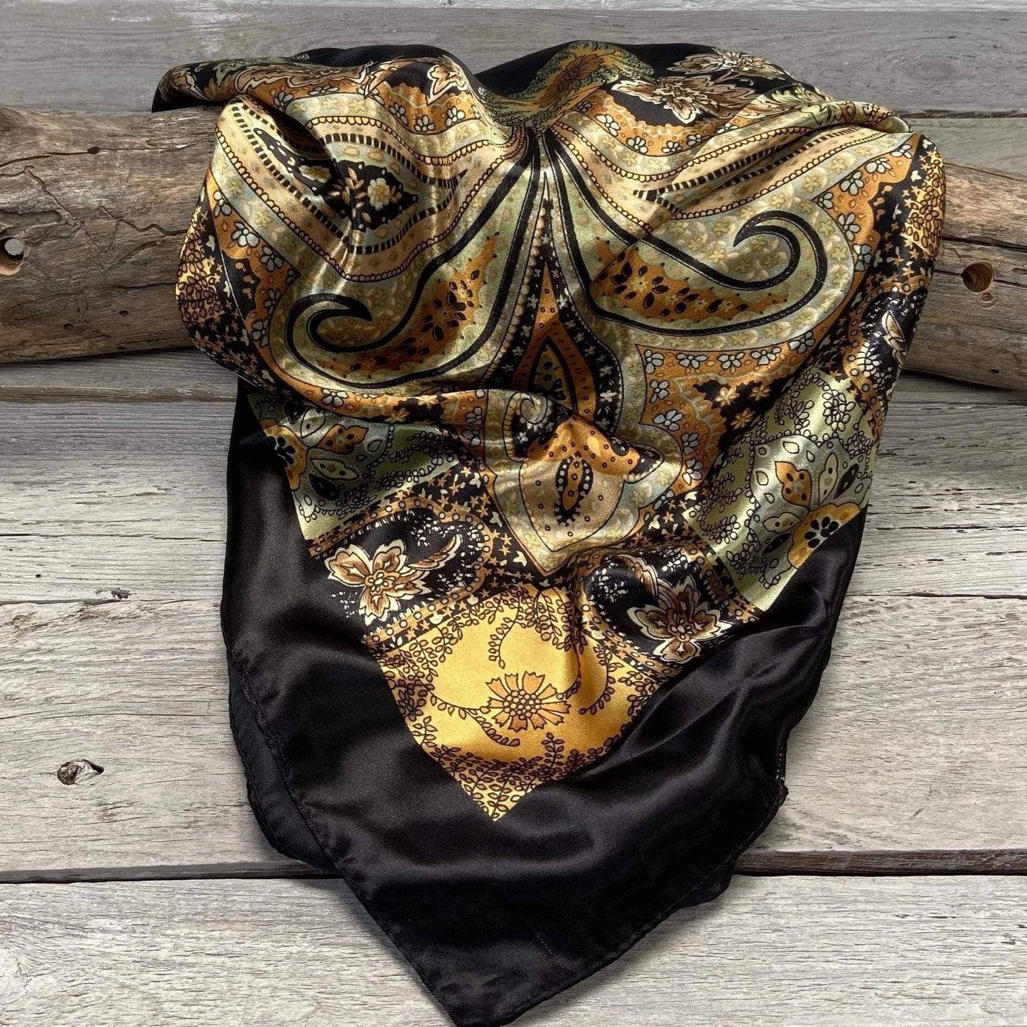 35X35" Golden Rod Paisley Wild Rag/Scarf WR3