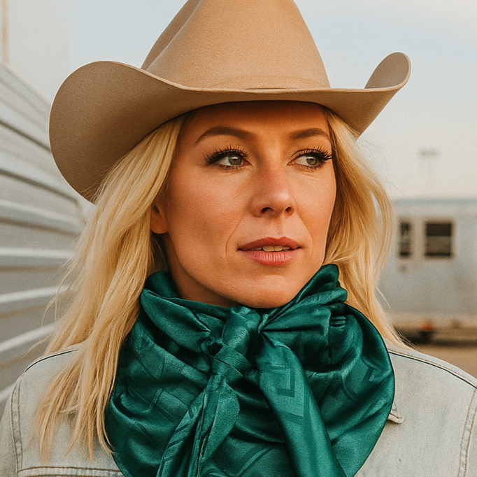 35X35" Emerald Jacquard Wild Rag / Scarf WR4013